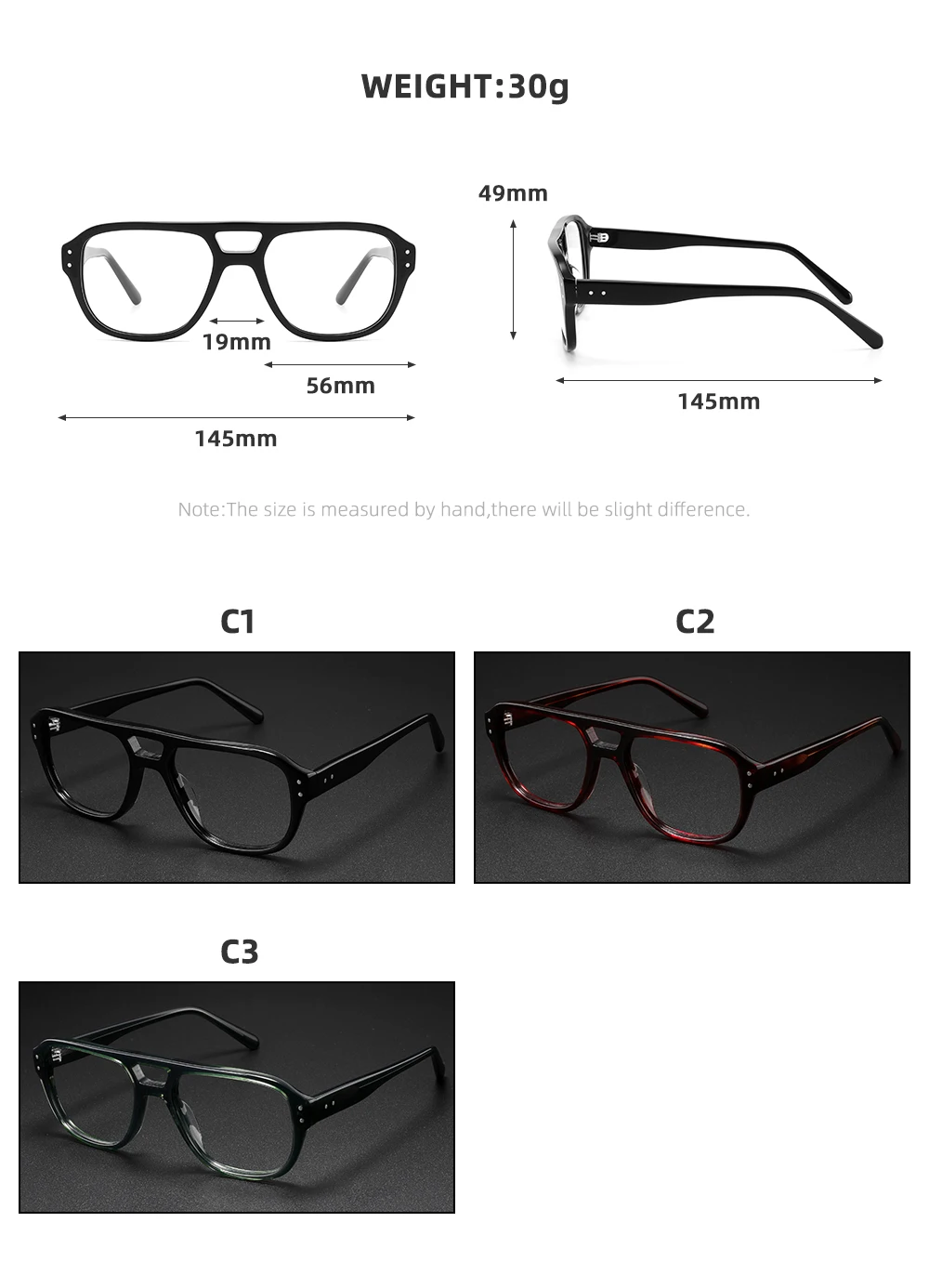Mode Acetat Brille Rahmen für Männer Rezept Presbyopie Myopie Brillen Rahmen Frauen Luxus Marke Design Brillen – Detail 2