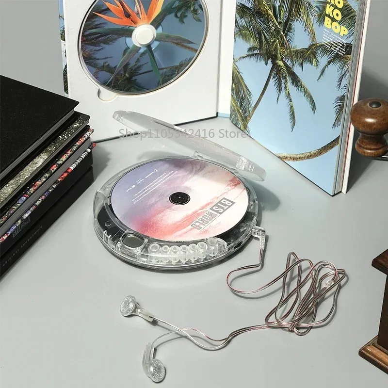 New Fully Transparent Portable CD Player Walkman with Earphones & USB Cable