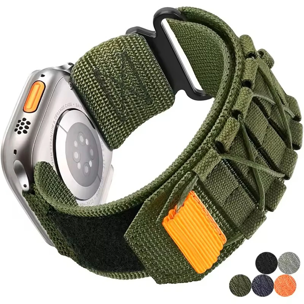 Nylon Watch Strap for Apple Watch Ultra 3/Ultra 2 49mm, Series 10 46mm, Series 9/8/7 45mm, Series 6/5/4/SE 44mm Bands