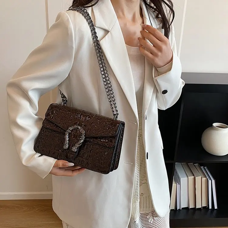 

2026 New Vintage Chain Shoulder Bag, Unique Boho Designer-inspired Small Purse, Adjustable Strap Crossbody Bag for Daily Outing