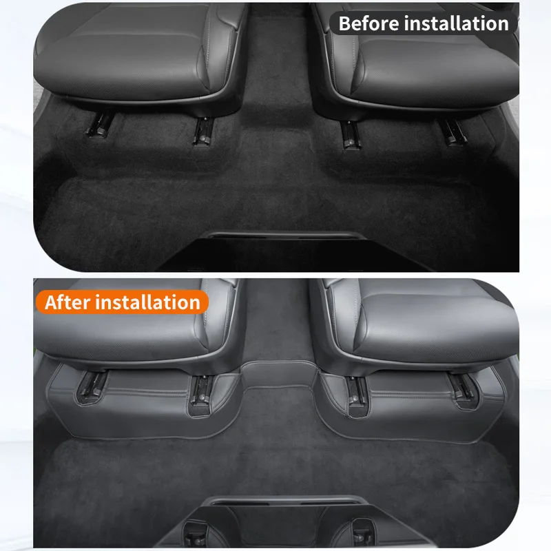 For Tesla ModelYL 6-Seater Second Row Seat Kick Pad Velvet Protection Interior Modification Accessory for Rear Passenger Comfort