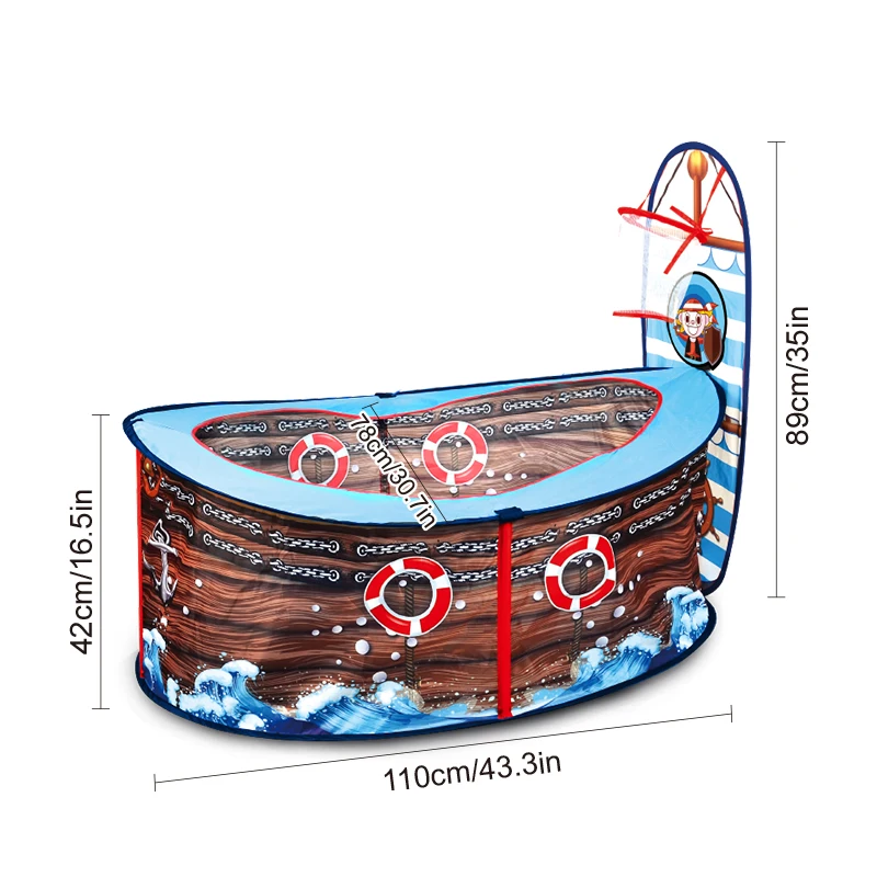 【Rekreacja na świeżym powietrzu】 Namiot do zabawy dla dzieci w kształcie statku pirackiego, kolorowy domek do zabawy, składany, przenośny namiot-zamek, doskonały namiot na przyjęcia na świeżym powietrzu, prezent świąteczny dla chłopców i dziewczynek, prezent na Halloween i Boże Narodzenie