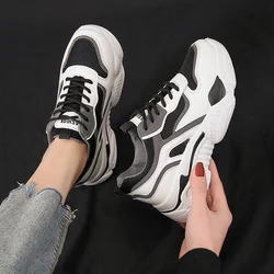 Korean Retro Fashion Breathable Father Shoes Woman Spring 2023 New Fashion Show Foot Small Thick-soled Casual Sneakers