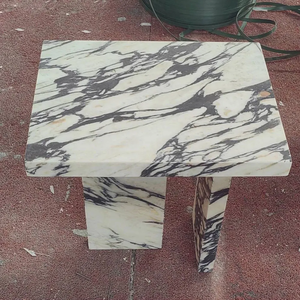 # # Marble Side Tables For Home Decoration, Luxury Marble Coffee Table, Custom Design Calacatta Viola