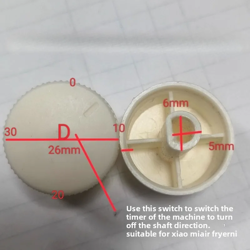1Pcs for Xiaomi N1 Air Fryer Electric Steamer Replacement Timer Knob Switch D Hole