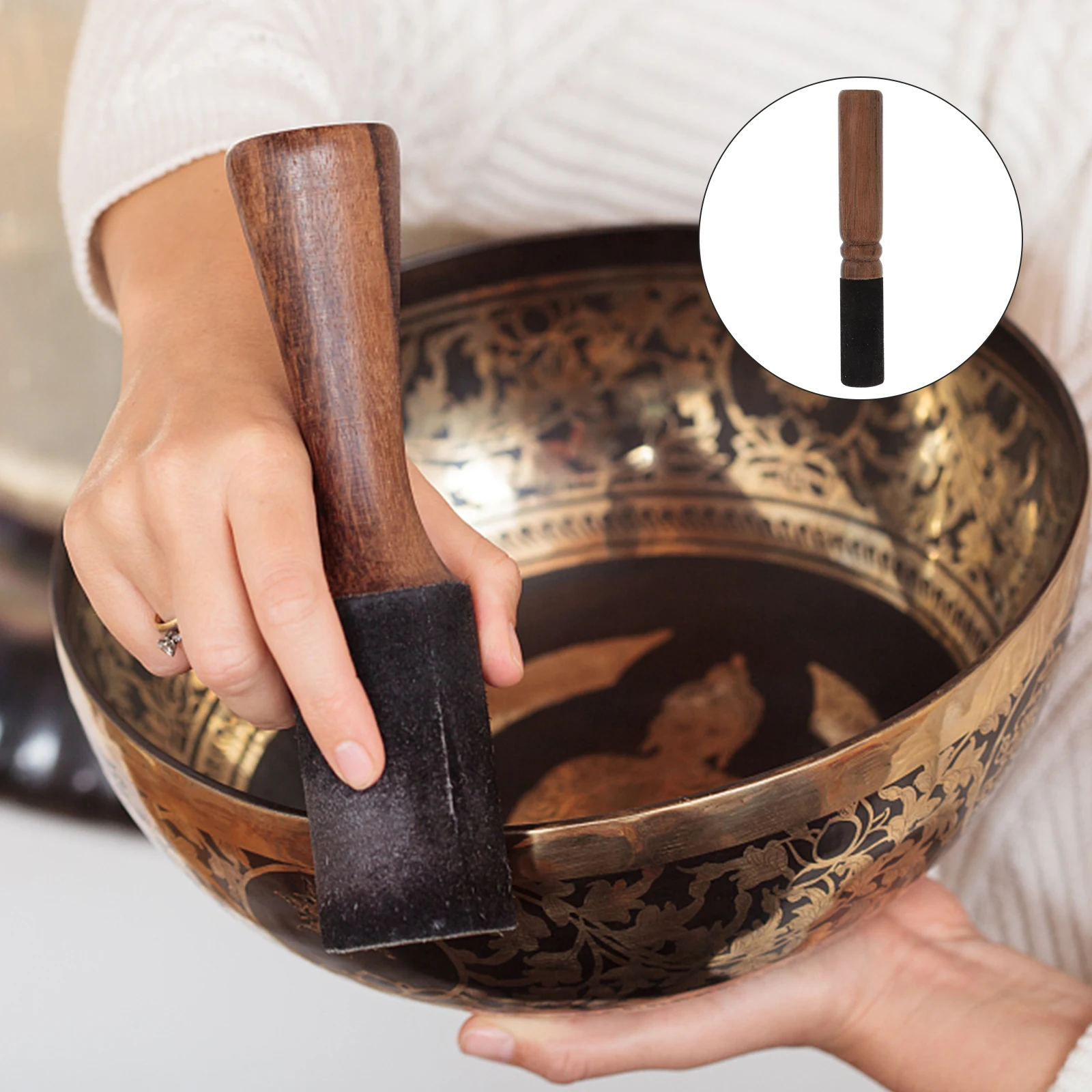 

Buddha Sound Bowl Stick Delicate Wooden Mallet Tibetan Singing Bowl Stick Meditation Long-Lasting Sound Relaxation Tool