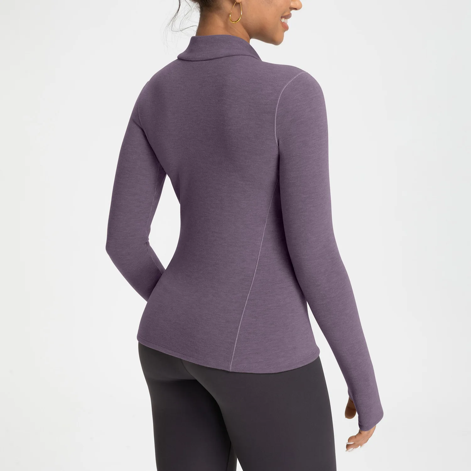 New Wool Yoga Clothes for Women with a Nude Feel Slimming and Plush Warm Base Sports and Fitness Half Zipper Long Sleeved Top