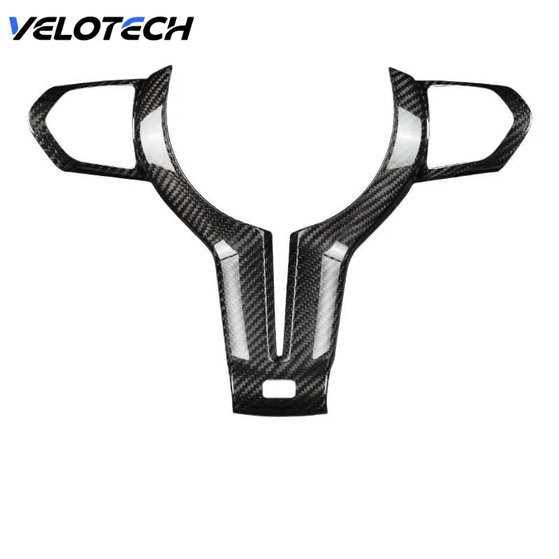 

For BMW 1 2 3 4 5 Series X1 X2 X5 328M M3 M6 Real Carbon Fiber Car Interior Steering Wheel Cover Trim Button Frame