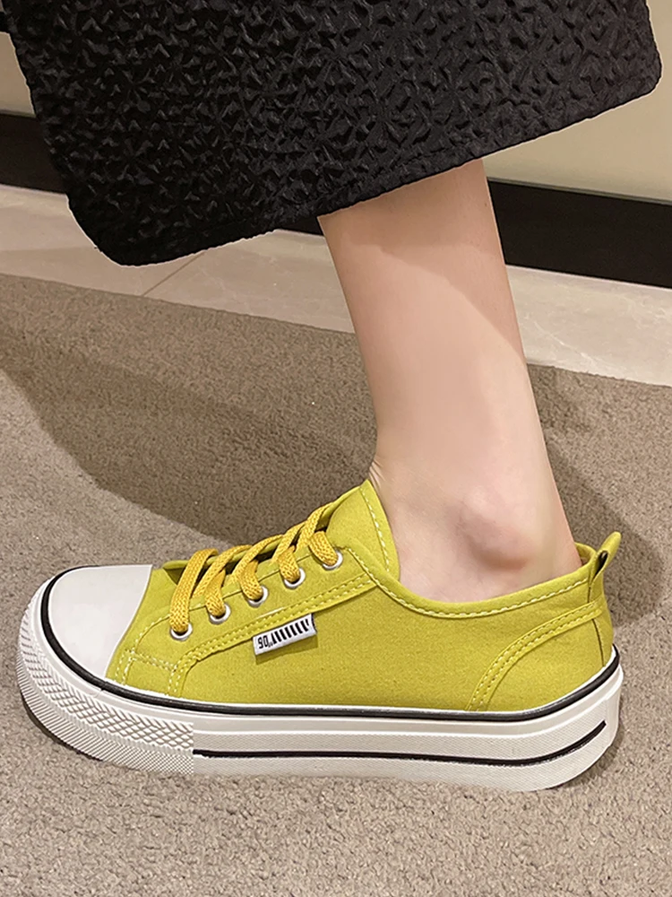 Summer Shoes Ladies Round Toe Female Footwear Women Casual Sneaker Espadrilles Platform 2024 Small New Cross Dress Flock Fabric