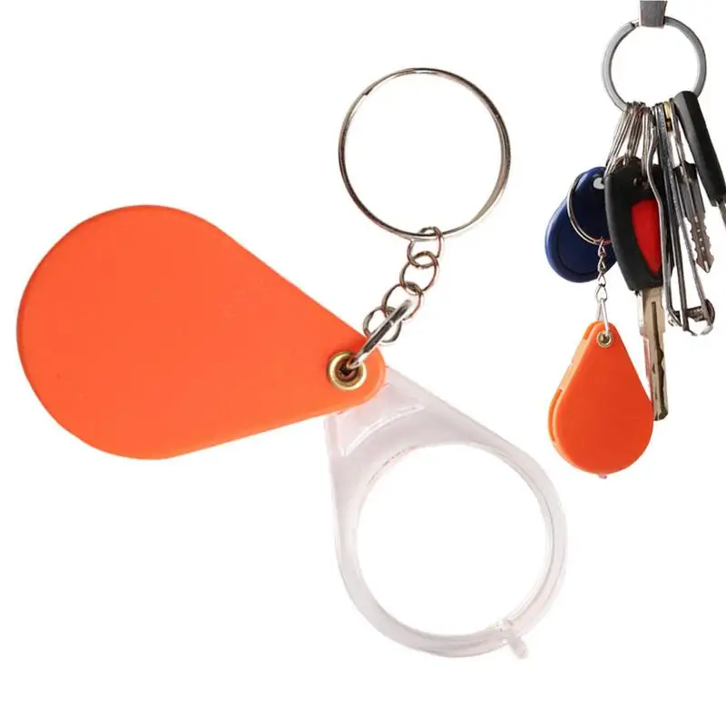 Taschen vergrößerung Glas kleiner Schlüssel bund Hand klapp lupe tragbare orange Lupe Linse für alte Leute nach Hause Lupe