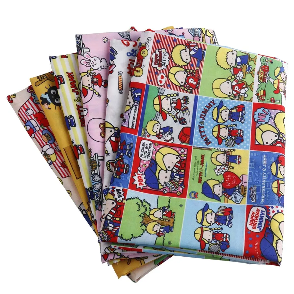 45*140cm Japanese Anime Hello Kitty The Little Stars Polyester Fabric DIY Sewing Patchwork Quilting Kids Clothes Material