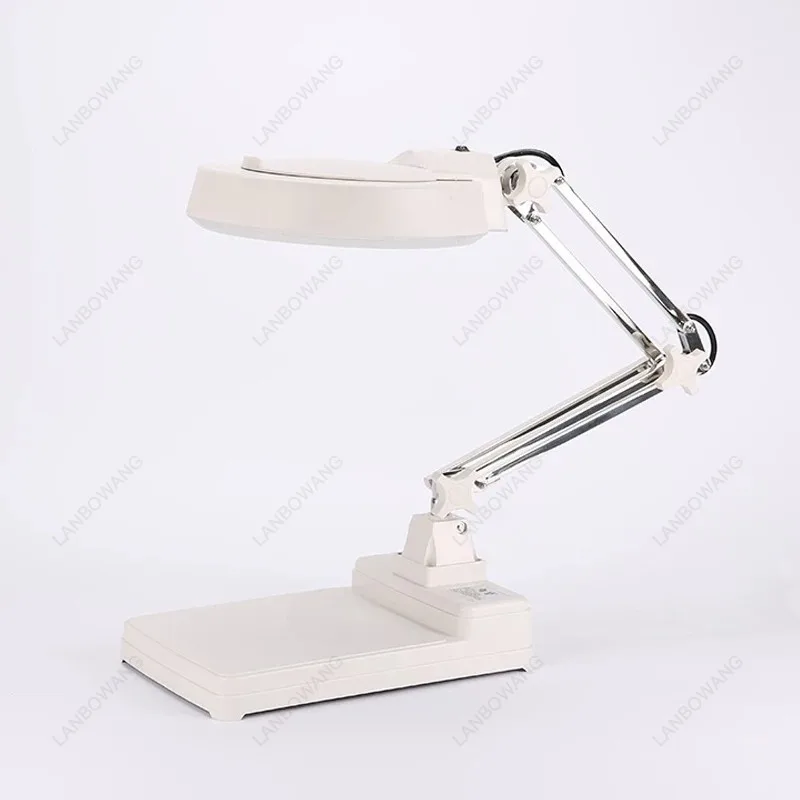 Desktop LED Magnifier Lamp 5 Foldable High Definition 10X 30X For Phone Welding Repair Reading Jewelry Appraisal Carving Beauty