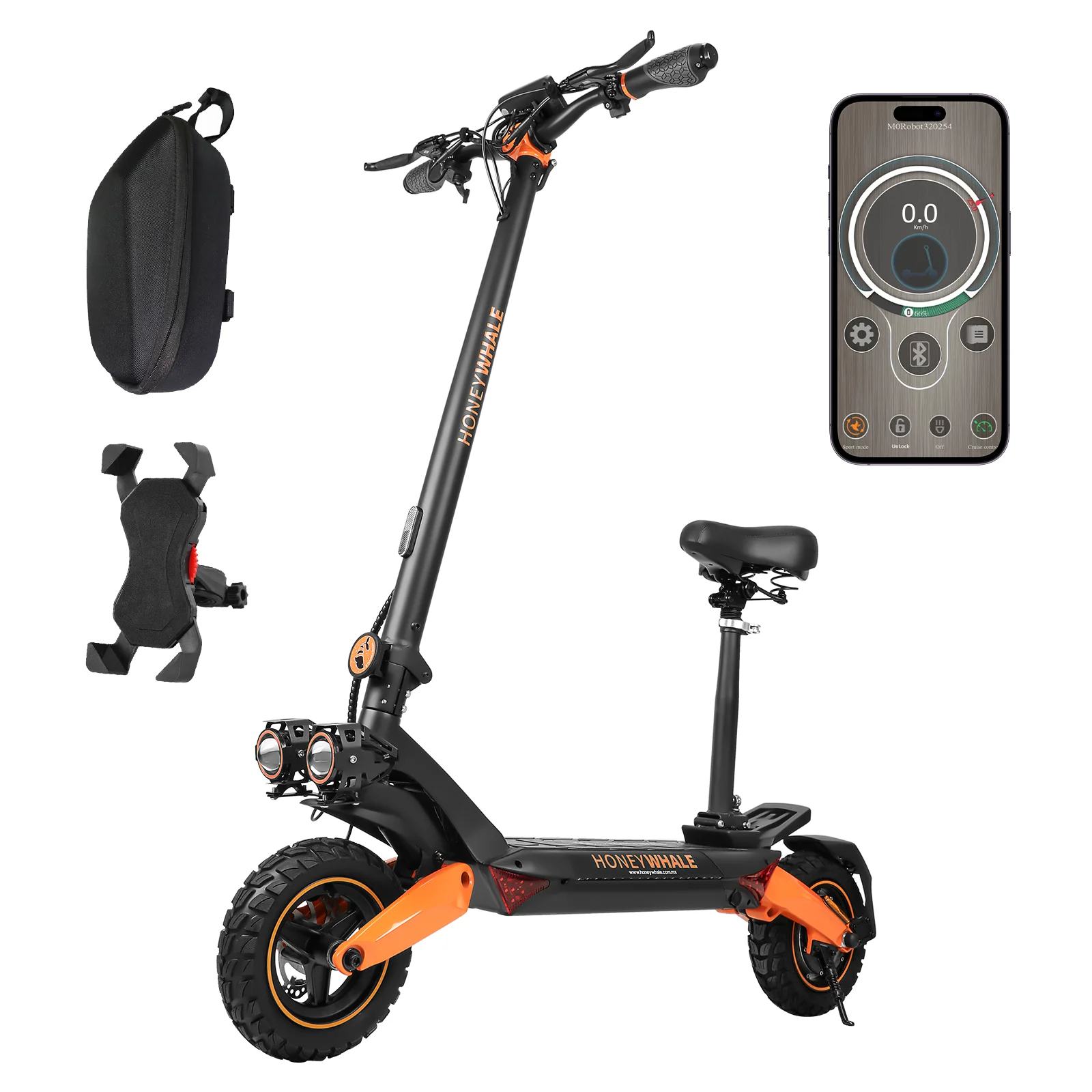 

HONEYWHALE T8A foldable electric Scooter for adults, electric Scooter with 950 W Motor, maximum speed 55 KM/H, 15AH battery, range 45-50KM, 4 speed, Bluetooth app, free shipping