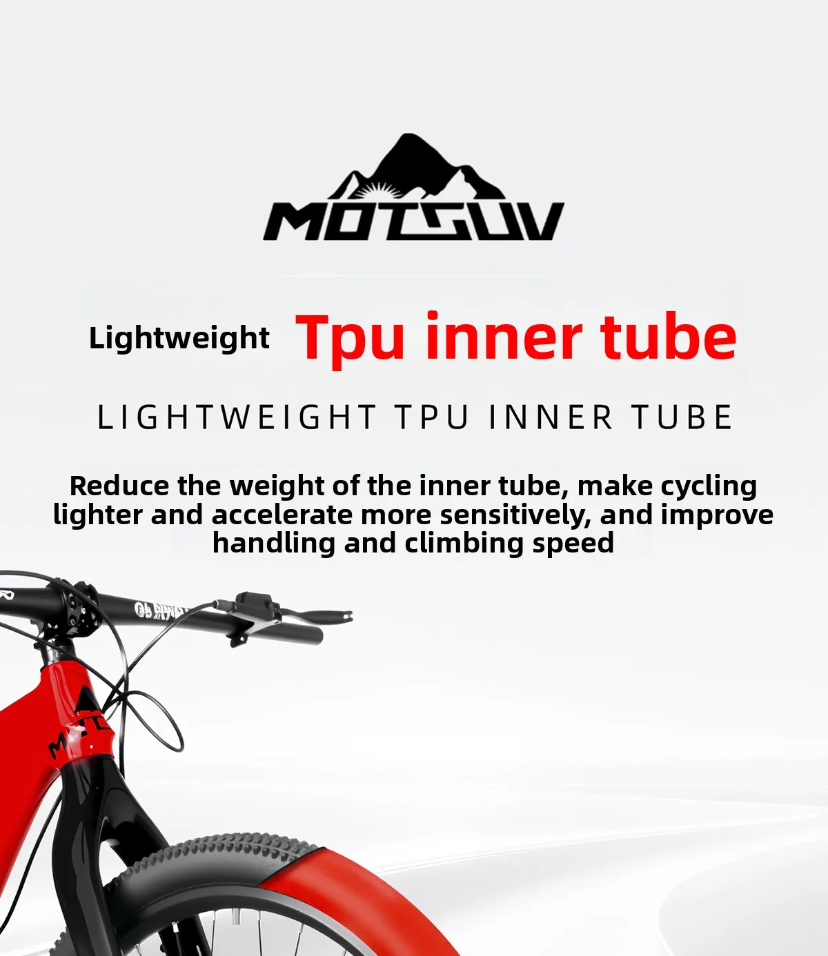 Ultraleichter 26/27,5/29 Zoll Mountainbike-Schlauch mit Anti-Stich-TPU-Membran, schöner Schlauchdüse, Metall-Luftventil, tragbar – Detail 1