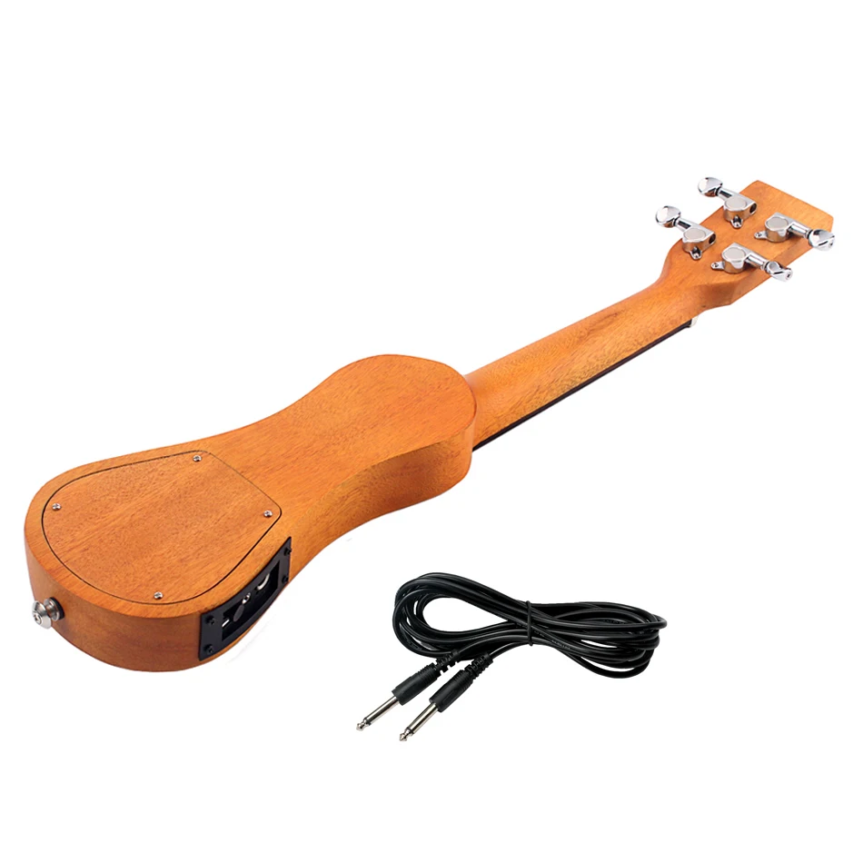 21 Inch Electric Ukulele Solid Wood Creative Peanut Shell Mahogany Peanut Shaped UKE Ukulele