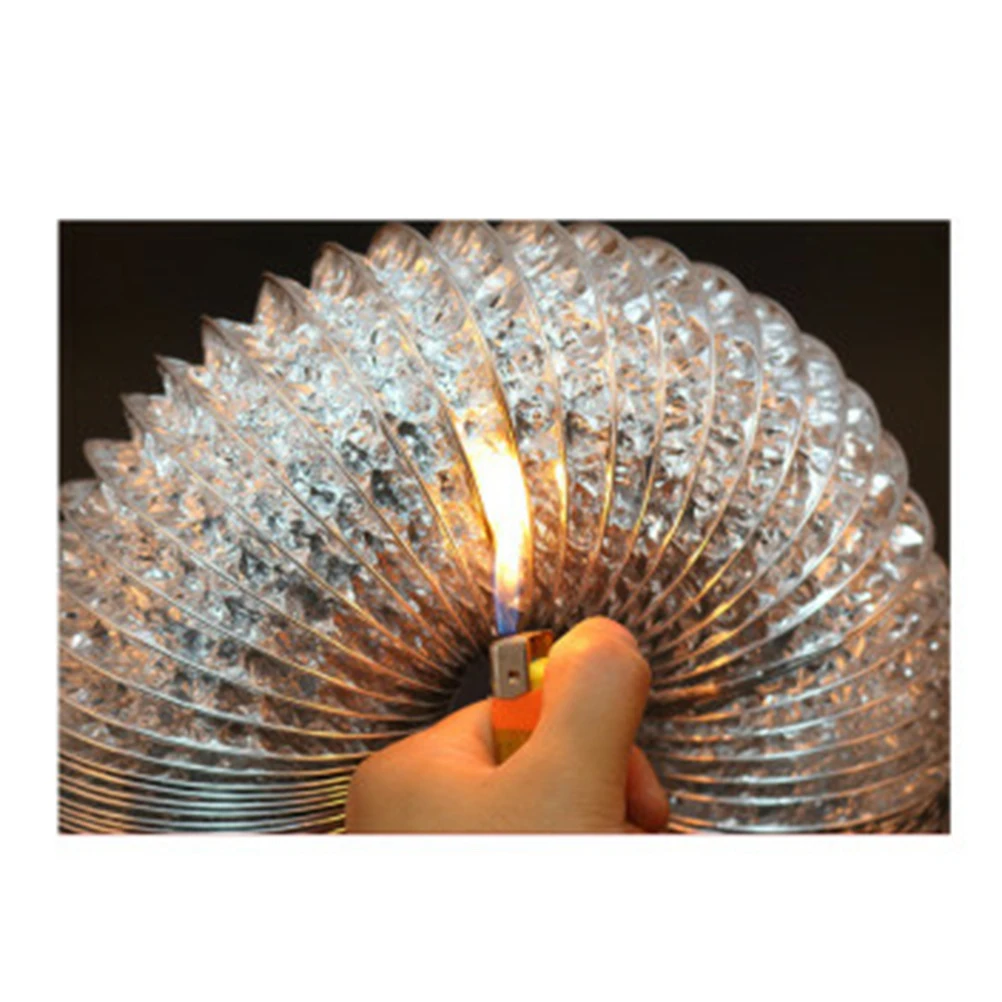 

High Temperature Resistant Aluminum Foil Air Pipe Duct Vent Flexible Corrosion Resistant Wire Helix Durable Flame Retardant Easy