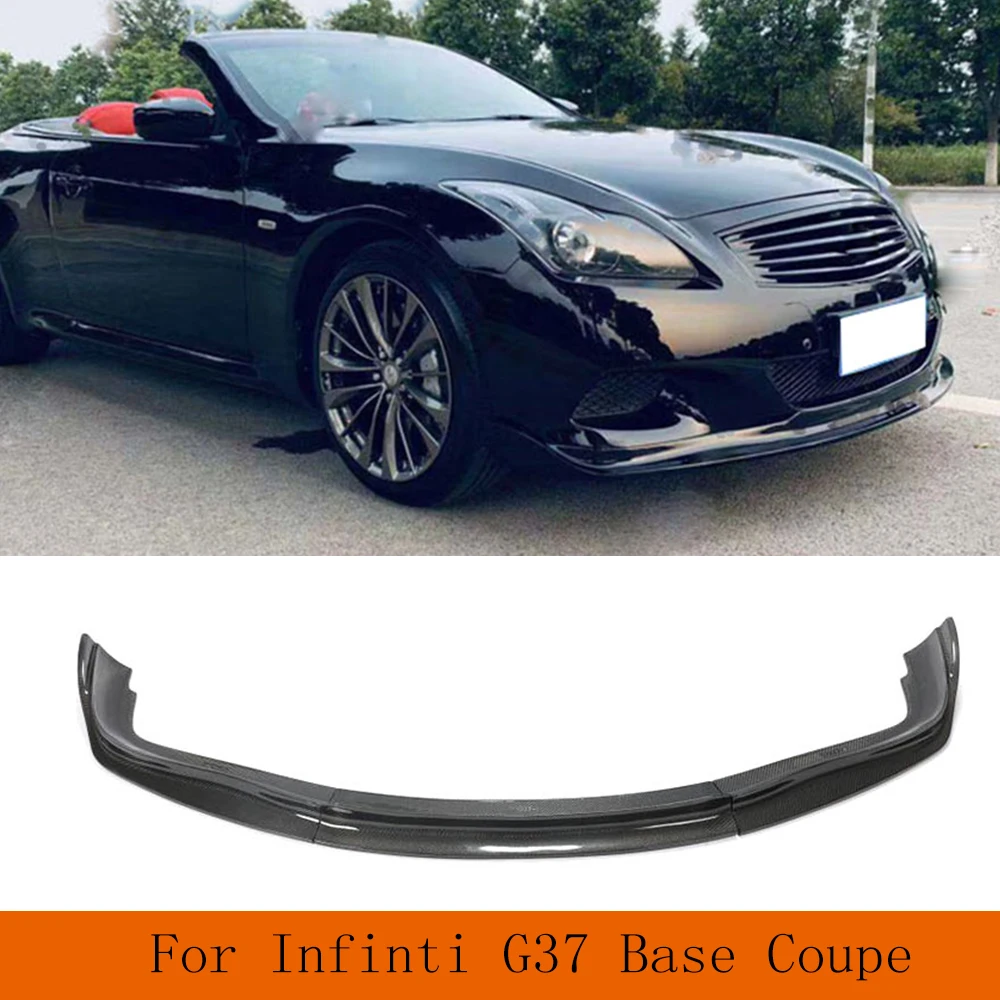 Car Front Bumper Lip Spoiler Chin Splitters For Infinti G37 Base Coupe Journey Sedan 2009-2013 3PCS Body Kits Carbon Fiber / FRP 