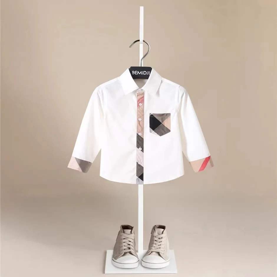 

Boys Shirts Children Boys Shirts Cotton Solid Kids Clothing Striped Clothes Child Top Fashion Shirts Long Sleeve Blouse 2-14T