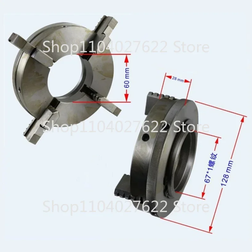 1x Manual Self-Centering Lathe Chuck 3/4 Jaws Wood Lathe Chuck 50/65/80/90/125mm DIY Metal Wood Lathe Tools