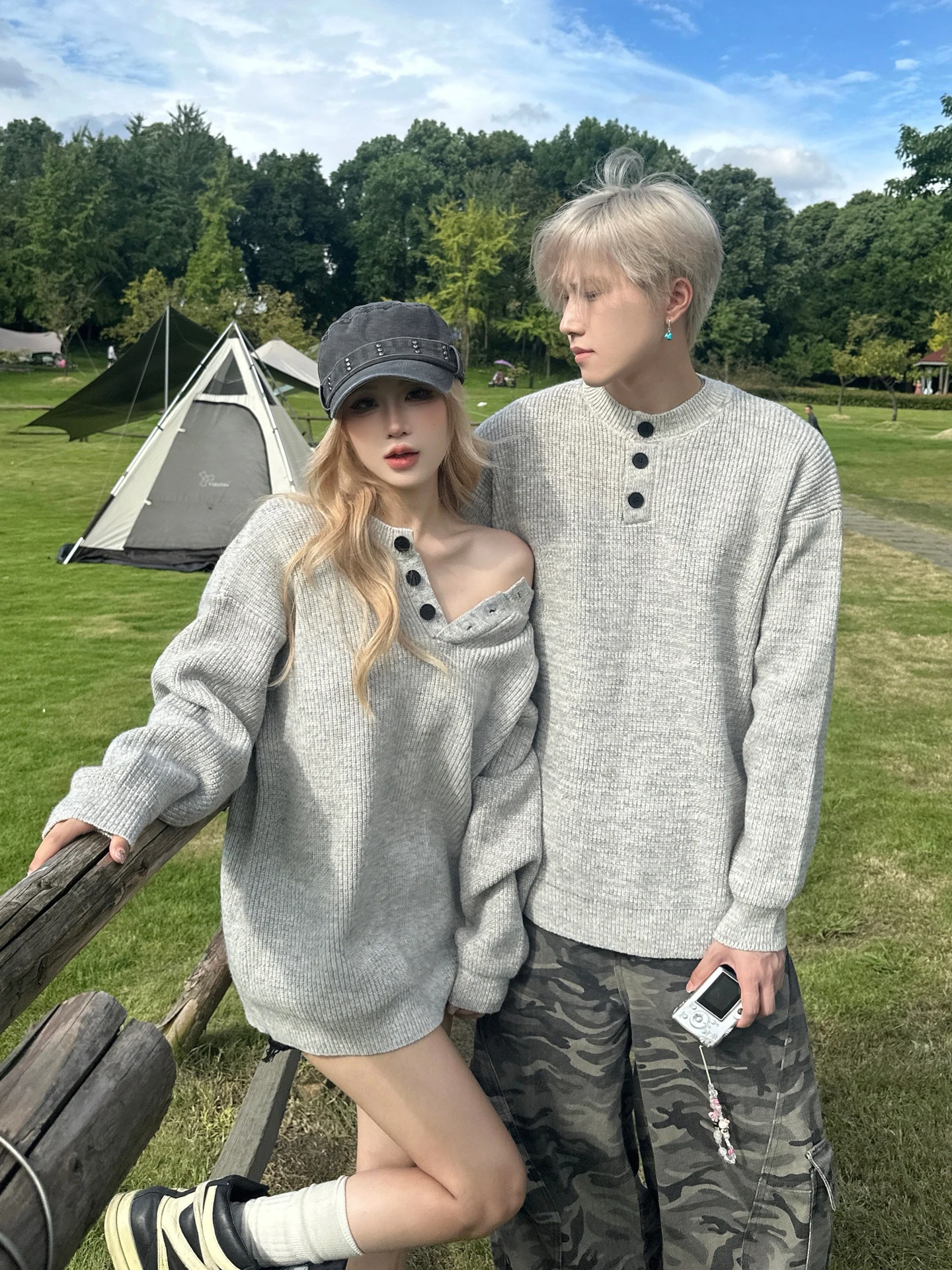 American Retro Henry Collar Sweater Men Women Couple Autumn Winter Lazy Style Cleanfit High-End Knittedwear Casual Loose Fit