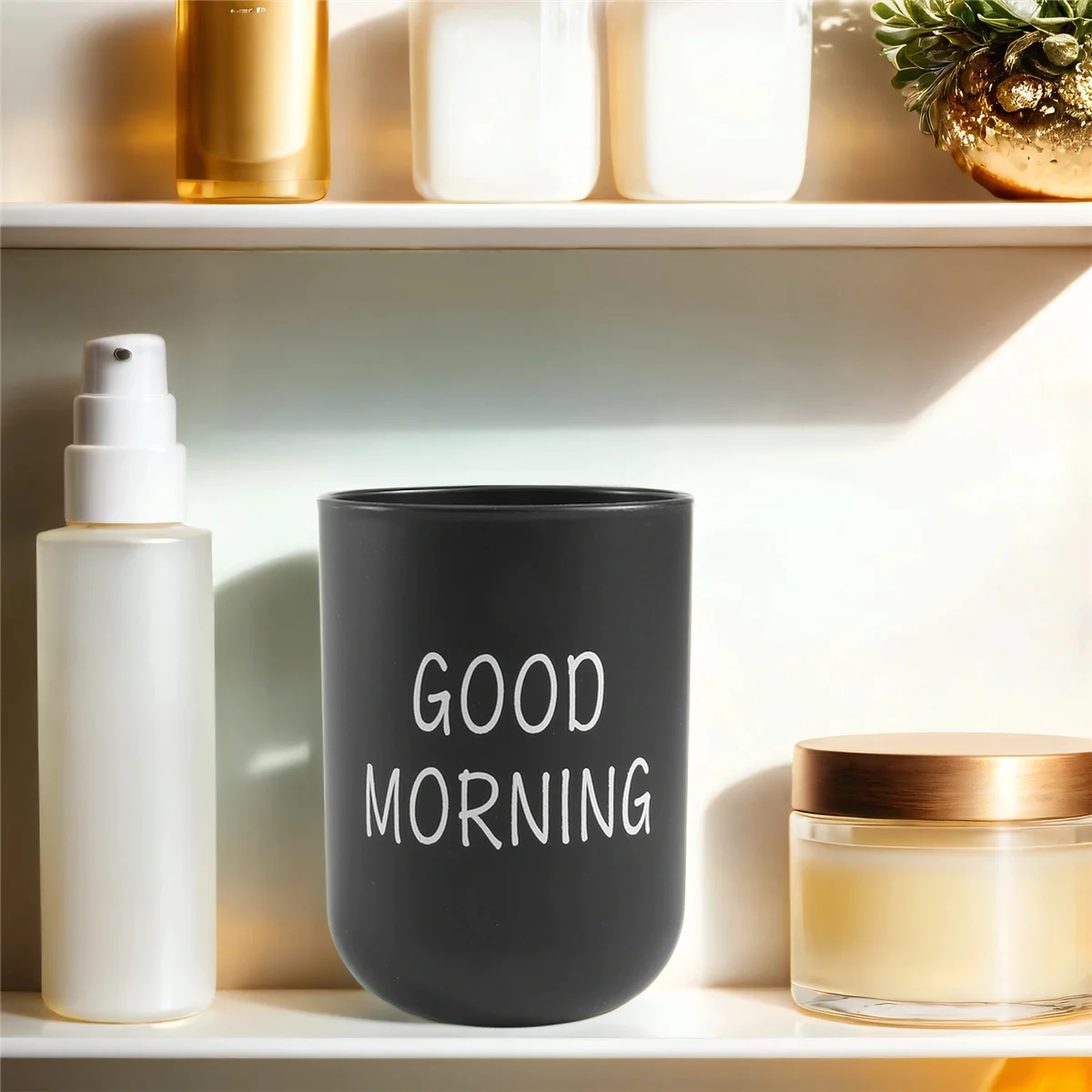 Hogar baño cepillo de dientes soporte para pasta de dientes redondo lavado taza de dientes Pp vaso para beber taza de dientes viaje Camping negro E