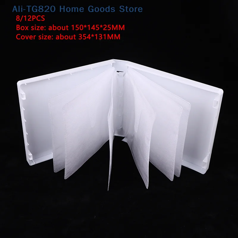 [TG820]8/12PCS CD Case Disc DVD Storage Bag High-capacity Packaging Box CD Holder Home Room Discs Storage Box