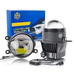 Car Led Fog Lights Universal Version 3000K 6000K White Light High Power 80W Bi Led Projector 12V Fog Lights