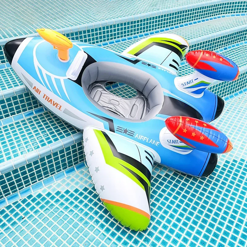 Inflatable Aircraft Swim Ring Tube Toy Baby Swimming Ring Seat for Kid Swim Circle Float Swim Pool Water Fun Toy for Children