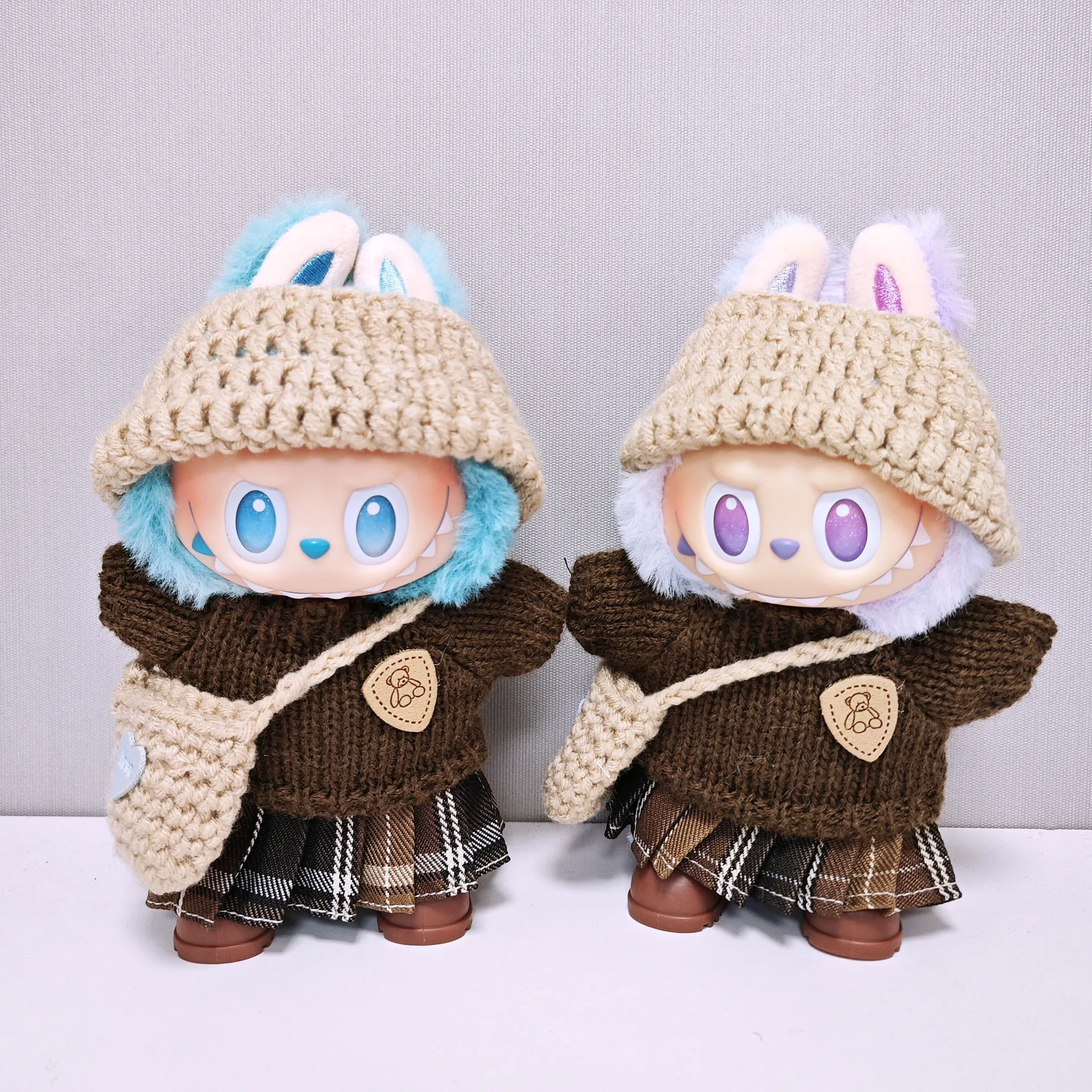 

1st-3rd Gen Labubu Clothes Sweater Hat Small Crossbody Bag Shoes Glasses Set Labubu Changeable Doll Clothes