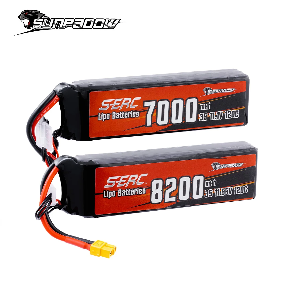 Batterie Lipo SUNPADOW 3S 6S Lihv 11.1V 11.55V 22.2V 23.1V 7000mAh 8200mAh 120C avec prise XT60 Racing