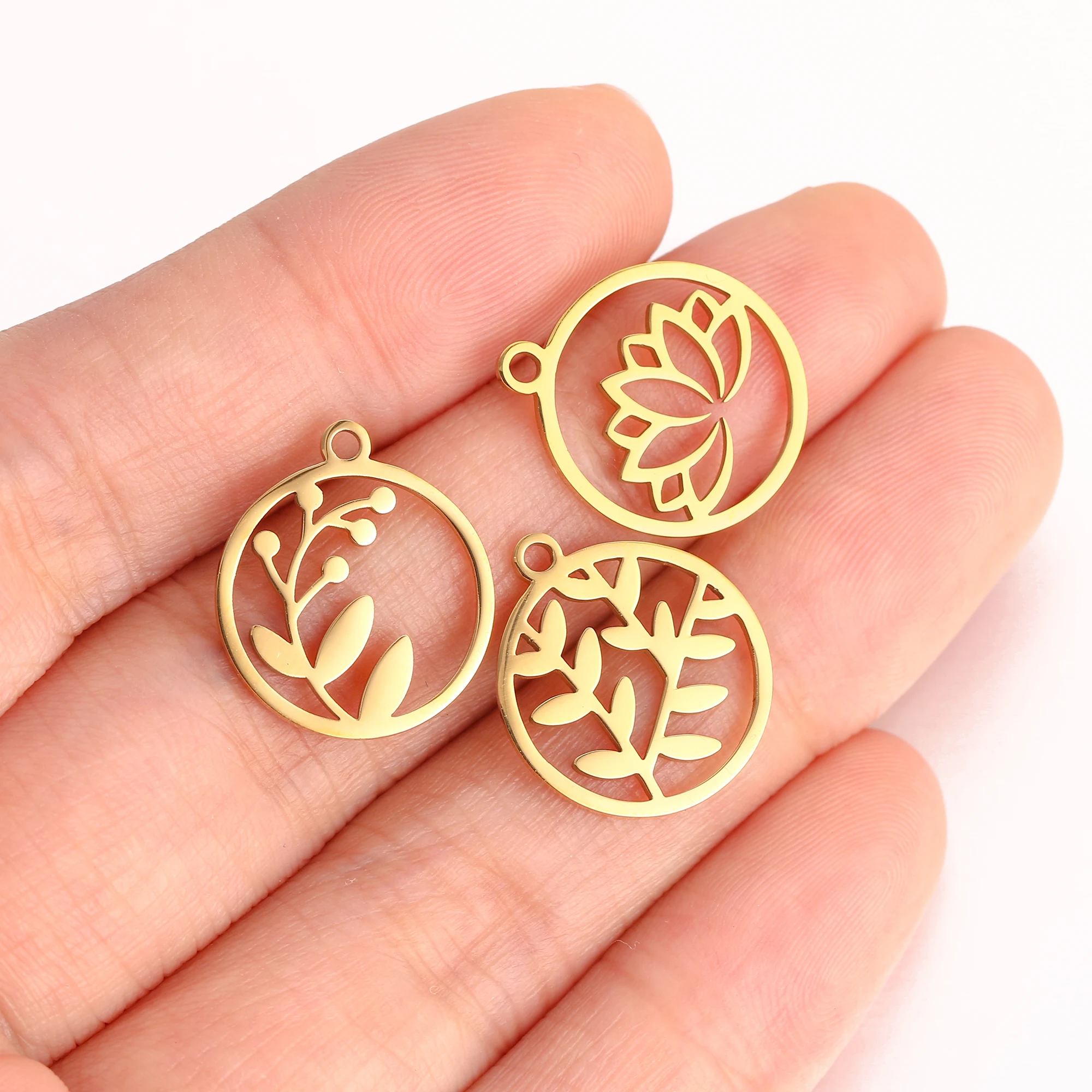 5 teil/los Edelstahl Charms Für Schmuck Machen Yoga Lotus Blume & Taiji Religion Amulett Anhänger Diy Ohrringe Halskette Armband – Detail 10