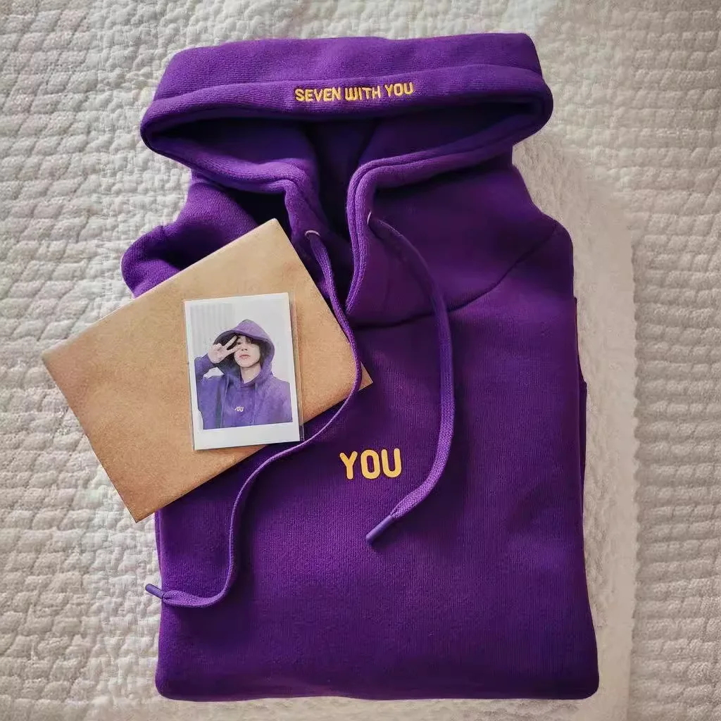 Explosio Original Hoodie Printed Seven With You 13 You Never Walk Alone Digital File Jimin Merch For Fans Card Purple Sweatshirt