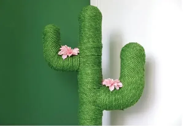 Green Cactus Cat jumping toy cat wood climbing tree toy