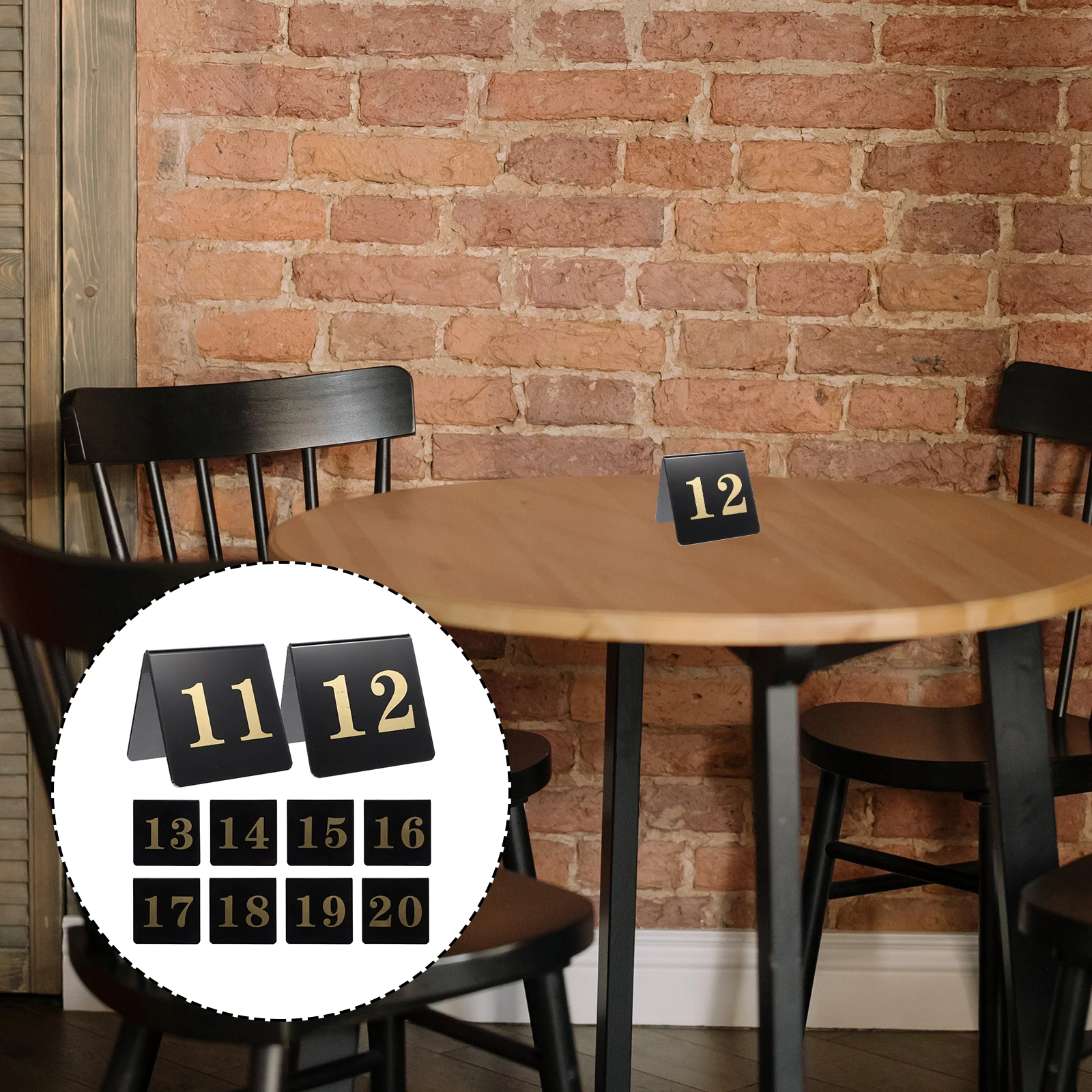 

10pcs Digital Table Numbers Acrylic V Shaped Double Sided Cards Banquet Restaurant Party Supplies 11 20