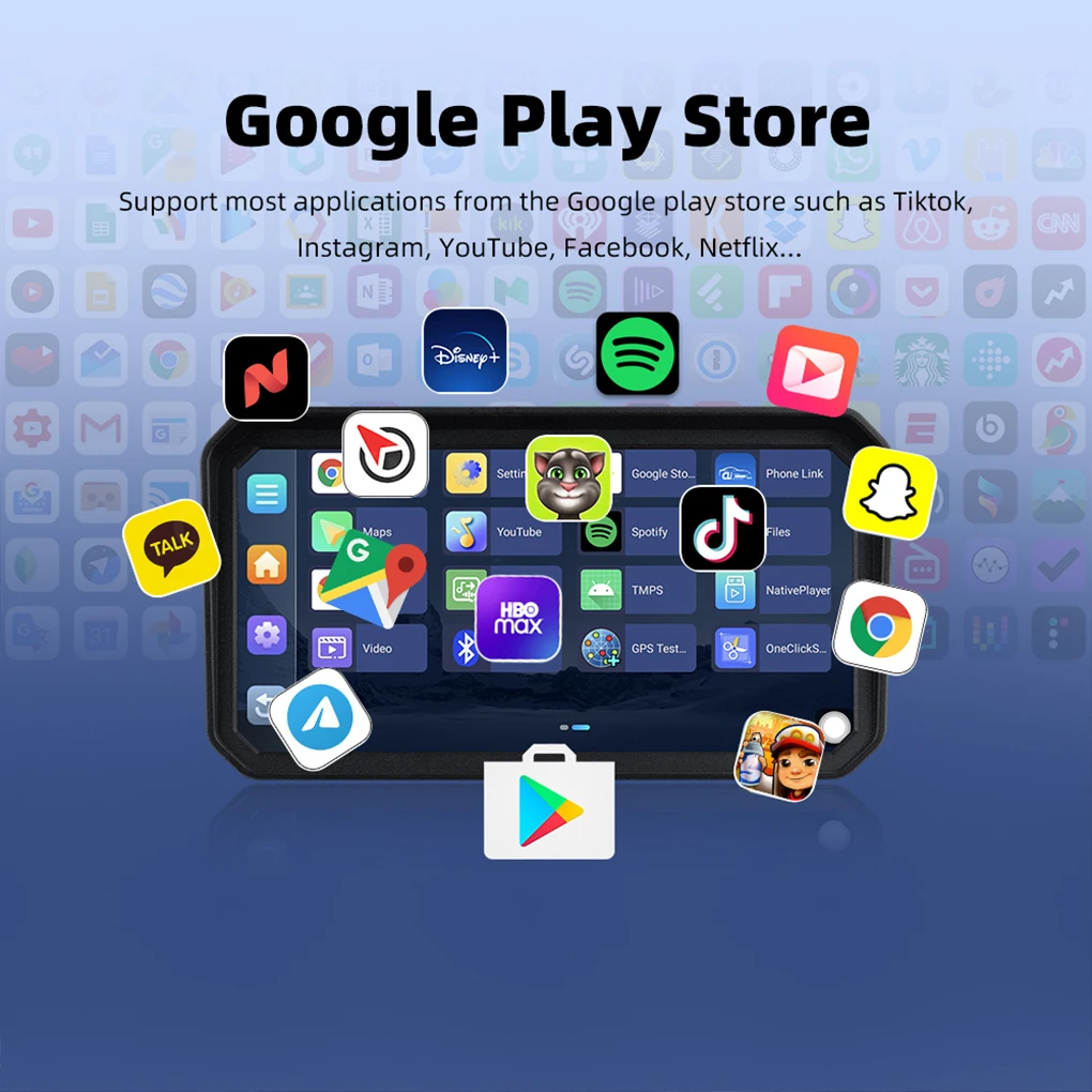 6-Zoll Wireless Car Play Android Auto Motorrad DVR Recorder Armaturenbrett GPS Navigation Display Bildschirm TPMS Moni-tor Recorder