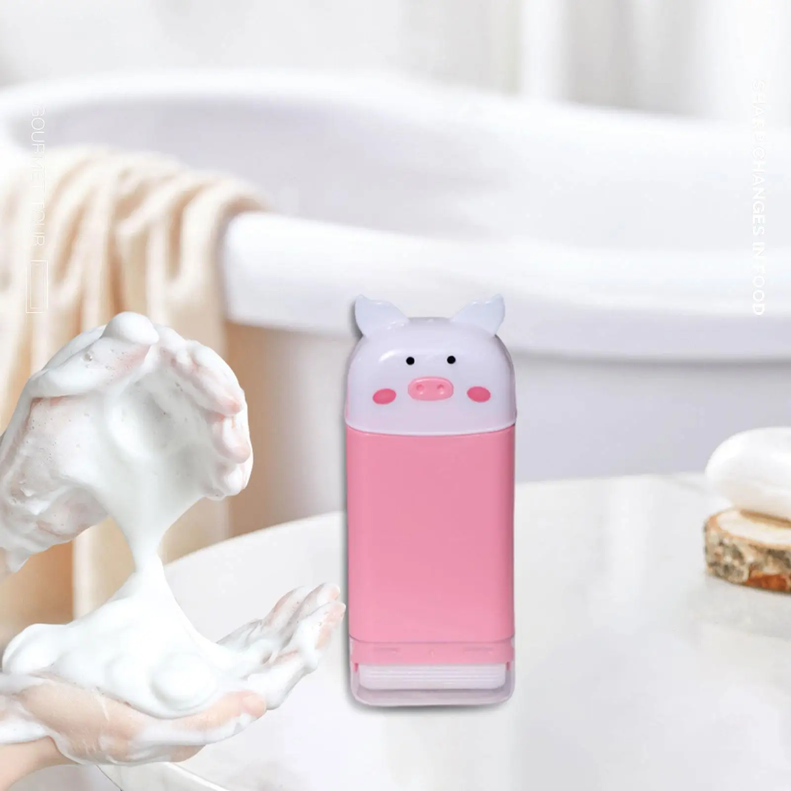 

Soap Box with Roller,Pig Shape Organizer Holder Multifunctional Soap Dish Bubble Case Pink for Bathroom Trip Kitchen Home Use