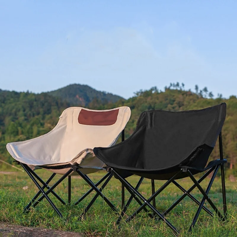 Outdoor camping folding chairs, camping moon chairs, portable fishing stools, leisure back reclining chairs