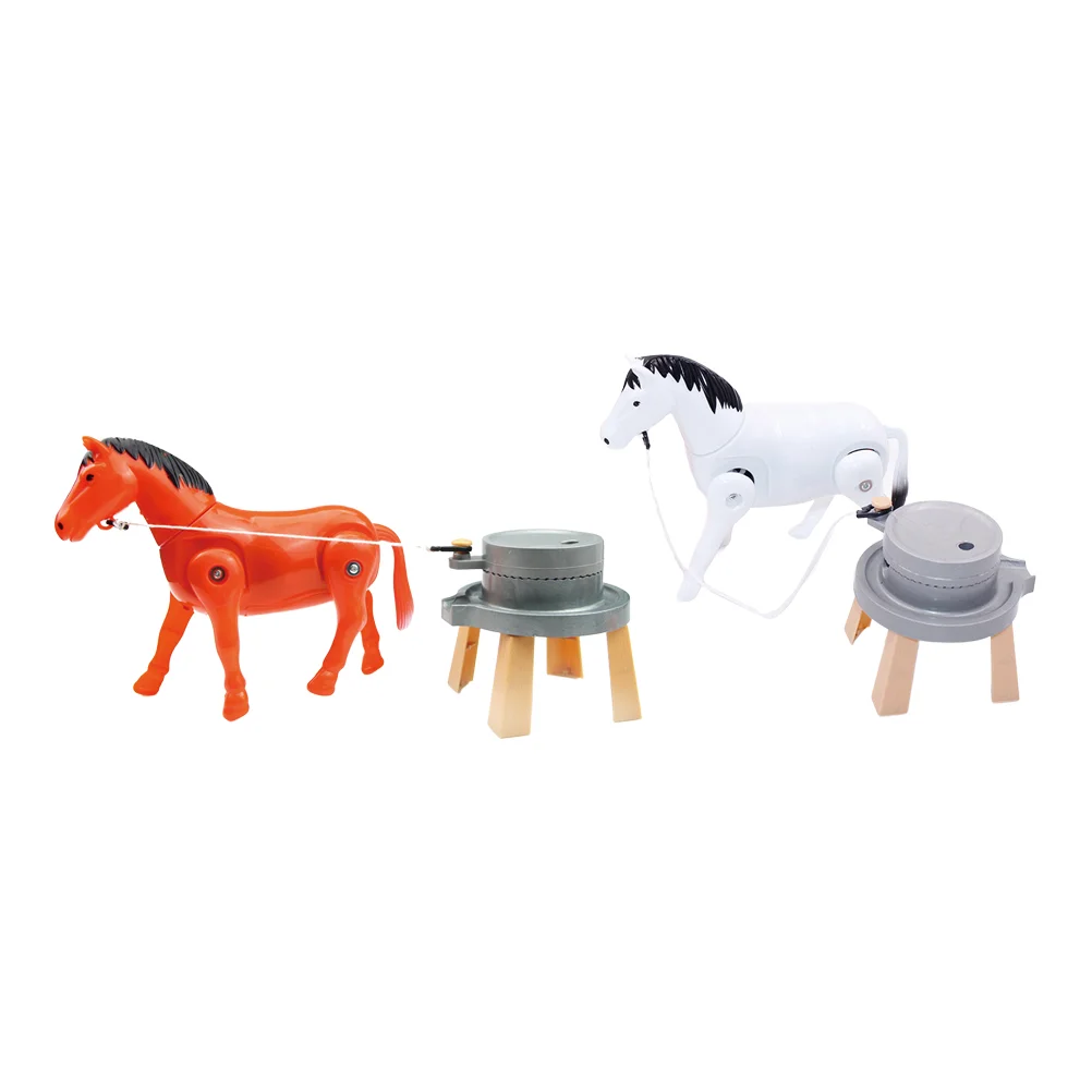 

2 Pcs Horse Puller Toy Plastic Toys Food Processing Simulation Plaything Mini Sports Kids Abs Children Educational