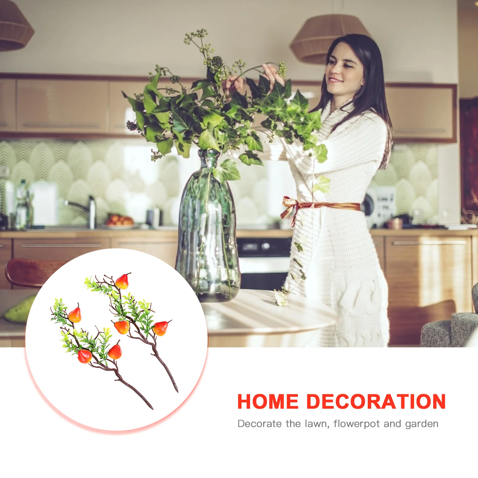 

2pcs Pear Artificial Wedding Home Decor Diy Photo Props Creative Decor For Christmas Holiday Party Celebration Fake Fruit