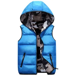 Men's Vests Winter Sleeveless Jackets Male Double-Wear Cotton-Padded Hooded Vest Coats Men Thick Warm Waistcoats Clothing