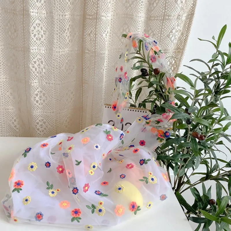 Shopping Organza Fashion Hand Floral Large Protection One-shoulder Large Capacity Shopping Bag Simple Retro Ladies Shoulder Bag
