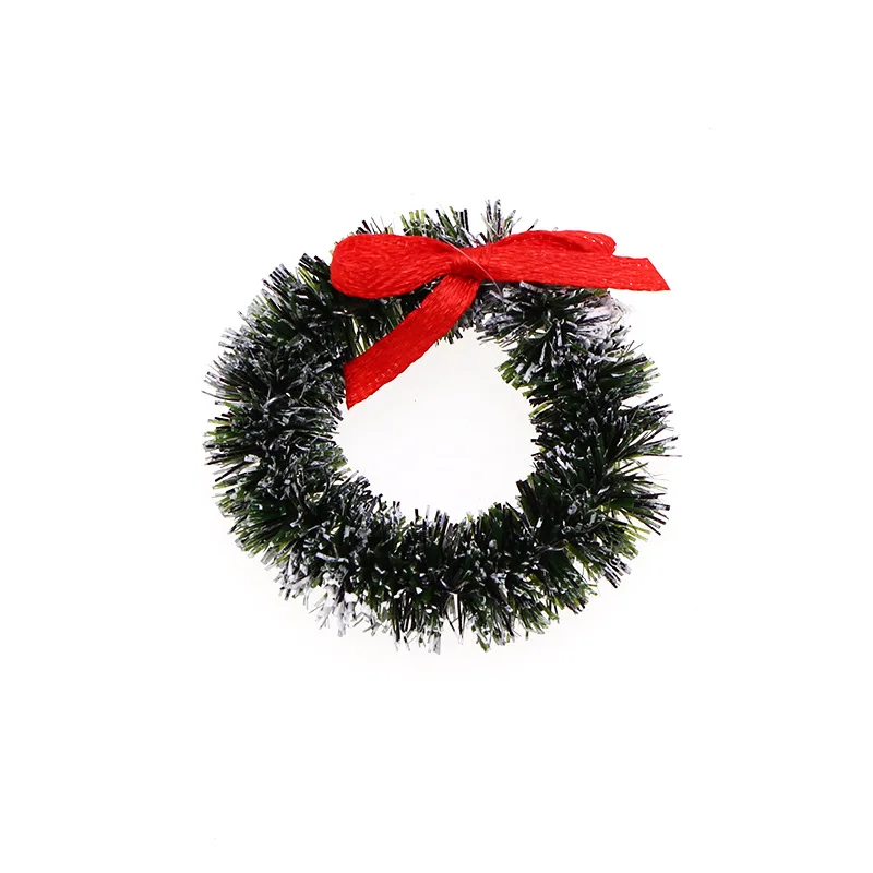 Hot Sale! 1:12 Dollhouse 4cm Miniature Christmas Wreath,Simulated Christmas rings, Photography Props home decor