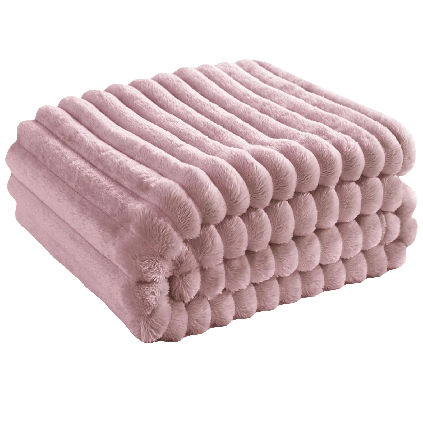 Soft Blanket Solid Color Cozy Smooth Quilt With Stripe Family Commonly Used Stay Warm Beddings Household Living Room Bedroom