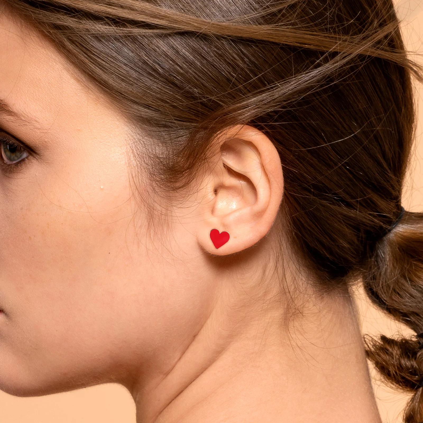 

Red Heart Shaped Earrings Studs for Women Fashionable Romantic Heart Statement Earrings Stylish Daily Wear Party Accessories