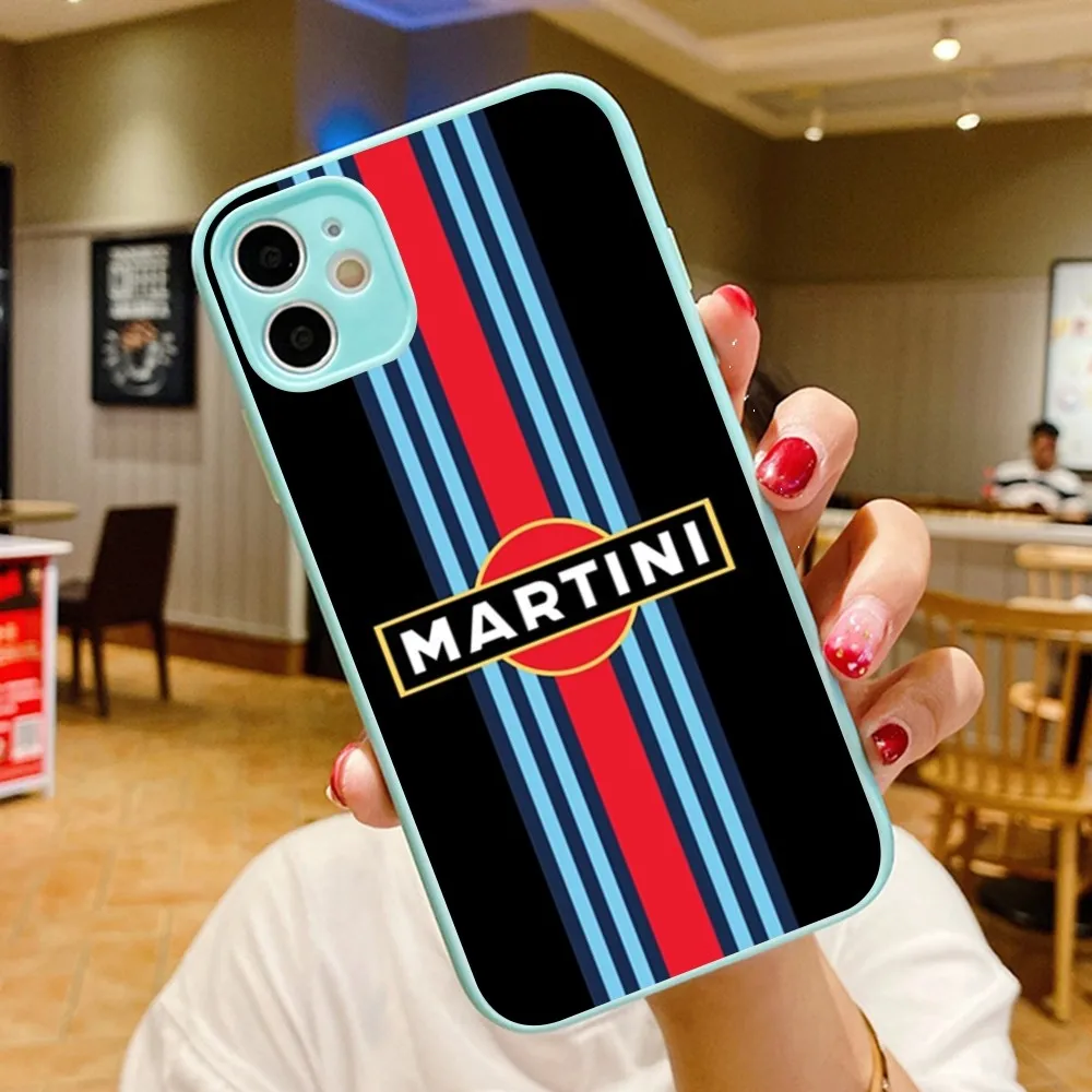 Racing Martini Phone Case For IPhone 14 X XR XS 7 8 Plus 11 12 13 Pro MAX 13mini Matte Shockproof Case