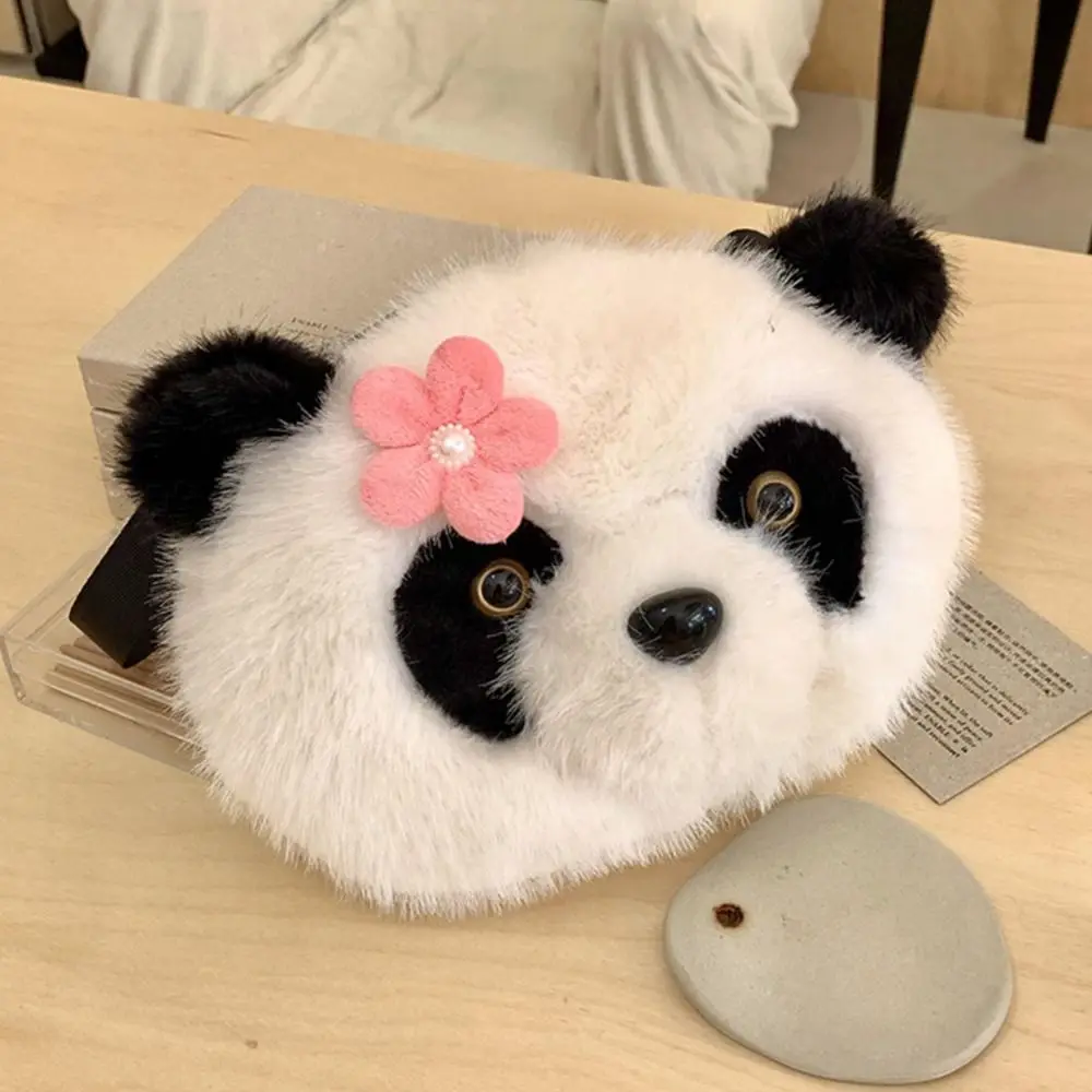 Portable Multicolor Plush Shoulder Bag Plush Cartoon Panda Piggy Cartoon Animal Handbag Large Capacity Casual Cross Body Bag