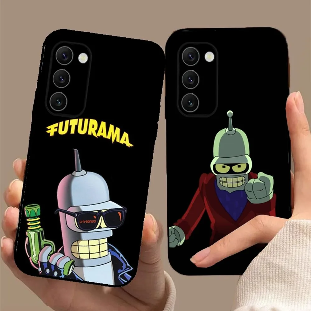 Cartoon F-FuturamaS B-Bender Phone Case For Samsung S24,23,22,30,21,10,9,Ultra,Plus,Lite,FE,5G Black Soft Case