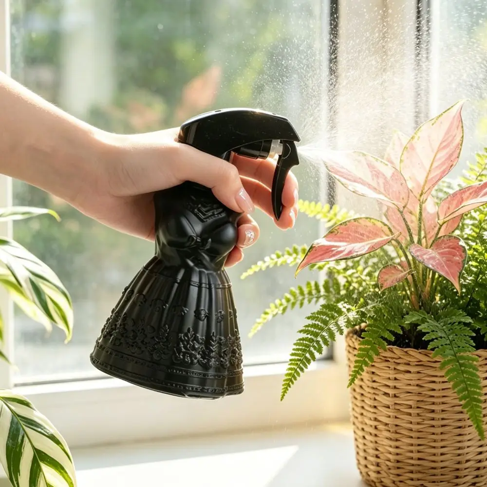 Exquisite Carved Artistic Spray Bottle Fine Mist Press-Type Sprinkler Kettle Light Luxury Retro Skirt Shape Hand Pump Sprayer