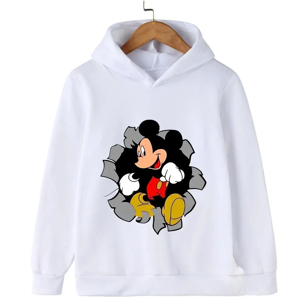 Disney Mickey Mouse cartoon pattern hoodie for autumn and winter children's outdoor casual and comfortable hoodie