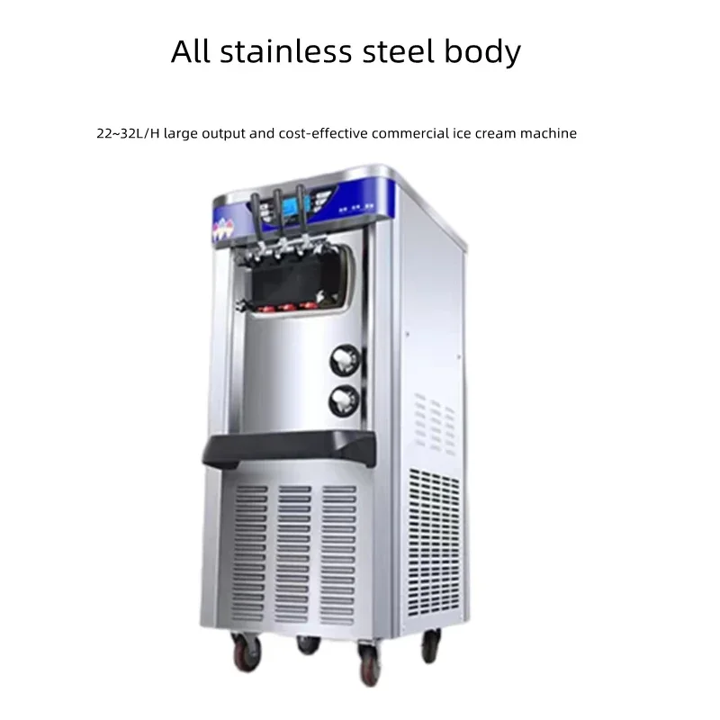 

New 22-32L/H Ice Cream Machine Commercial Soft Ice Cream Machine Automatic Ice Cream Machine Vertical Cone Type Stall Equipment